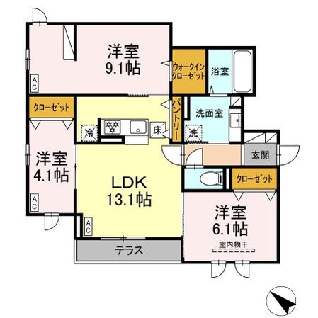 富沢駅 徒歩15分 1階の物件間取画像